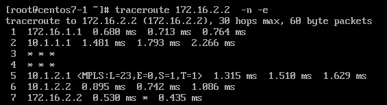 Scenario 1a - tracert